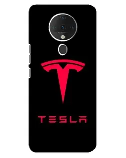 Чехол для TECNO Spark 6 с картинкой «Tesla Red Logo»