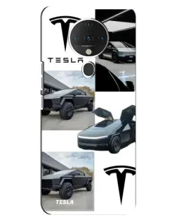 Чехол для TECNO Spark 6 с картинкой «Коллаж Cybertruck Tesla»
