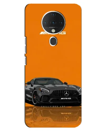 Чехол для TECNO Spark 6 с картинкой «Оранжевый Mercedes AMG»