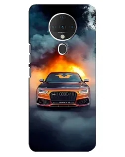 Чехол для TECNO Spark 6 с картинкой «Audi в огненном дыму»