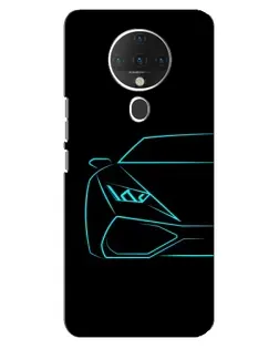 Чехол для TECNO Spark 6 с картинкой «Голубой силуэт Lamborghini»