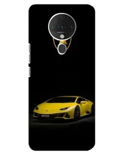 Чехол для TECNO Spark 6 с картинкой «Lamborghini желтый акцент»
