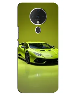 Чехол для TECNO Spark 6 с картинкой «Салатовый Lamborghini Huracan»