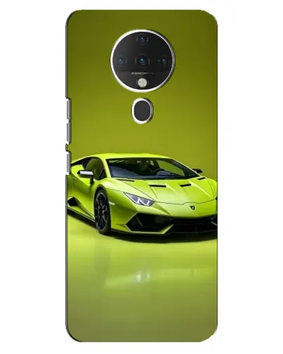 Чехол для TECNO Spark 6 с картинкой «Салатовый Lamborghini Huracan»