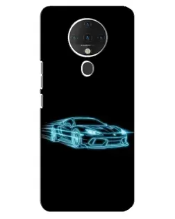 Чехол для TECNO Spark 6 с картинкой «Неоновый контур Lamborghini»