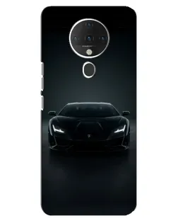 Чехол для TECNO Spark 6 с картинкой «Черный Lamborghini Aventador»