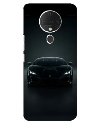 Чехол для TECNO Spark 6 с картинкой «Черный Lamborghini Aventador»