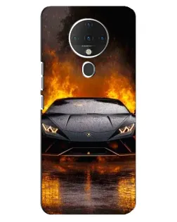 Чехол для TECNO Spark 6 с картинкой «Lamborghini в огне»