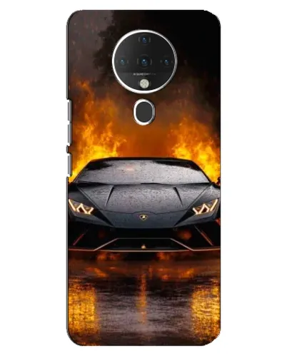 Чехол для TECNO Spark 6 с картинкой «Lamborghini в огне»