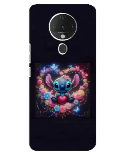 Чехол для TECNO Spark 6 с картинкой «Stitch в цветах»