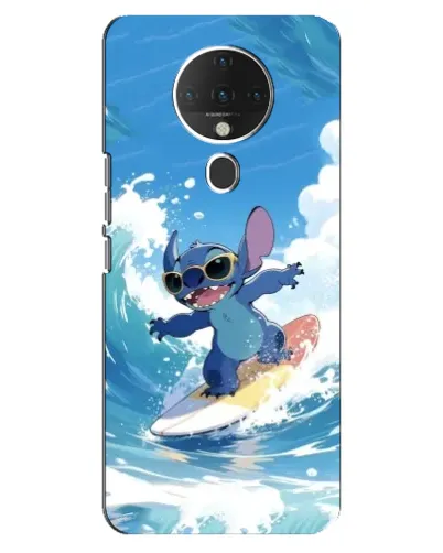 Чехол для TECNO Spark 6 с картинкой «Стич на волне»