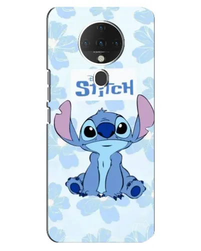 Чехол для TECNO Spark 6 с картинкой «Stitch среди цветов»