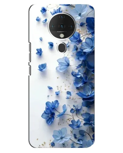 Чехол для TECNO Spark 6 с картинкой «Голубой цветочный каскад»