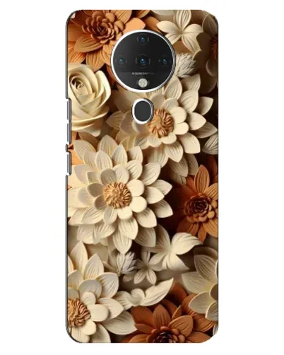 Чехол для TECNO Spark 6 с картинкой «Бежевый флористический декор»