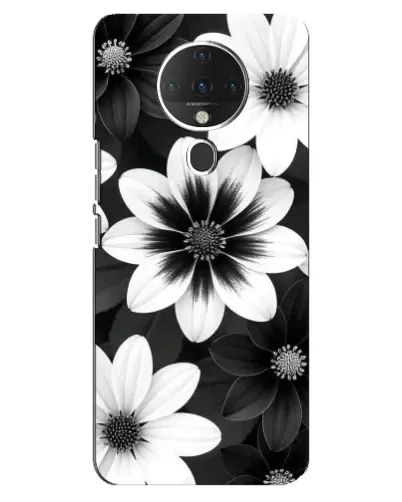 Чехол для TECNO Spark 6 с картинкой «Монохромные астры»