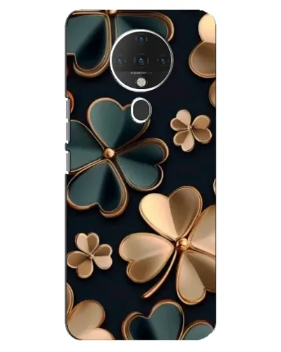 Чехол для TECNO Spark 6 с картинкой «Клевер в золоте»