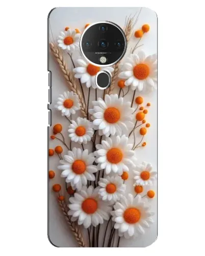 Чехол для TECNO Spark 6 с картинкой «Белые сухоцветы»