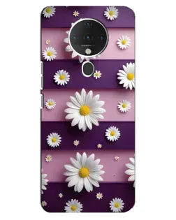 Чехол для TECNO Spark 6 с картинкой «Ромашки на фиолетовом»