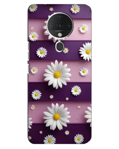 Чехол для TECNO Spark 6 с картинкой «Ромашки на фиолетовом»