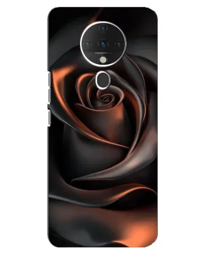Чехол для TECNO Spark 6 с картинкой «Шелковая черная роза»