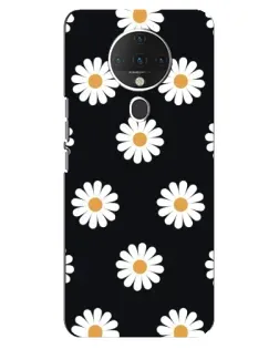 Чехол для TECNO Spark 6 с картинкой «Ромашки на черном»