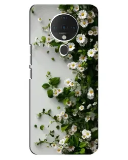 Чехол для TECNO Spark 6 с картинкой «Ветка мелких белых цветов»