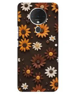 Чехол для TECNO Spark 6 с картинкой «Узор из маленьких подсолнухов»