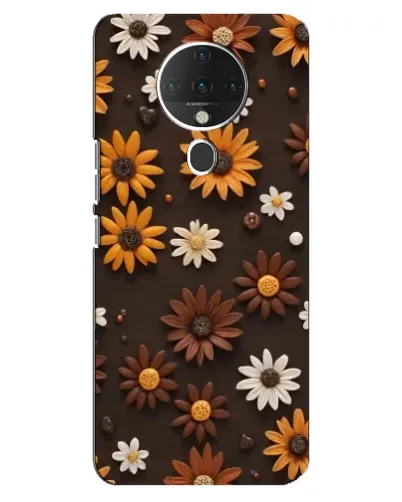 Чехол для TECNO Spark 6 с картинкой «Узор из маленьких подсолнухов»