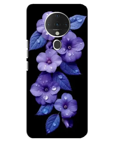 Чехол для TECNO Spark 6 с картинкой «Фиолетовые цветы с росою»