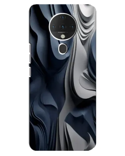 Чехол для TECNO Spark 6 с картинкой «Объемные синие складки»