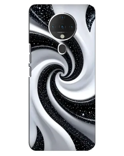 Чехол для TECNO Spark 6 с картинкой «Черно-белая спираль»