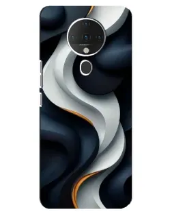 Чохол для TECNO Spark 6 з картинкою «Об'ємні чорно-білі стрічки»