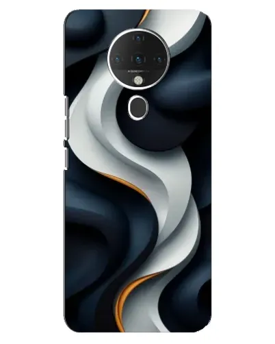 Чехол для TECNO Spark 6 с картинкой «Объемные черно-белые ленты»
