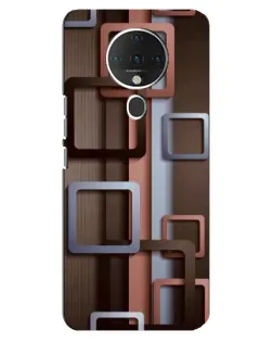 Чохол для TECNO Spark 6 з картинкою «Коричневі об'ємні квадрати»
