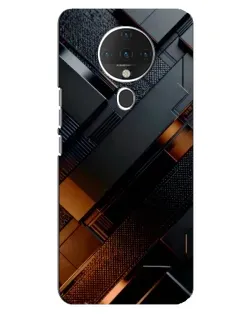 Чехол для TECNO Spark 6 с картинкой «Черные геометрические блоки»