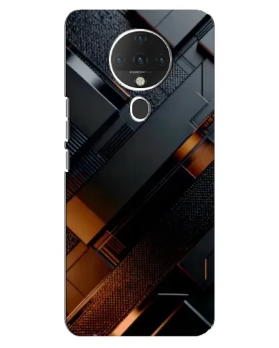 Чехол для TECNO Spark 6 с картинкой «Черные геометрические блоки»