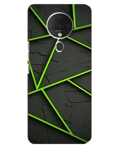 Чехол для TECNO Spark 6 с картинкой «Зеленые геометрические линии»