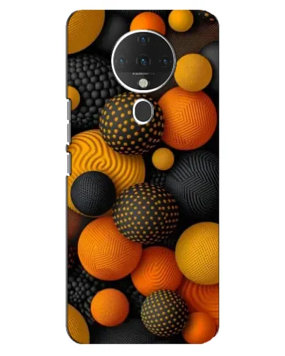 Чехол для TECNO Spark 6 с картинкой «Объемные оранжевые сферы»