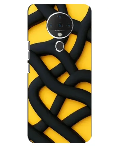 Чехол для TECNO Spark 6 с картинкой «Черное желтое переплетение»
