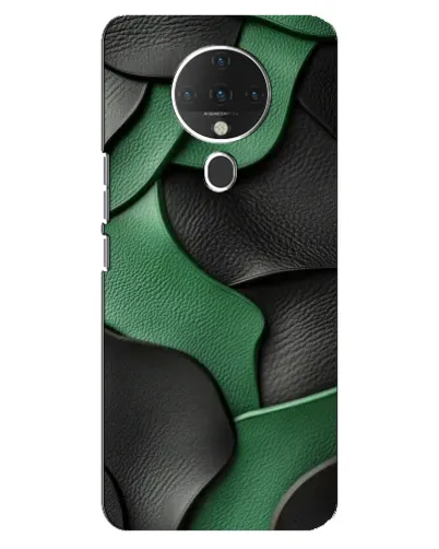 Чехол для TECNO Spark 6 с картинкой «Зеленые кожаные волны»