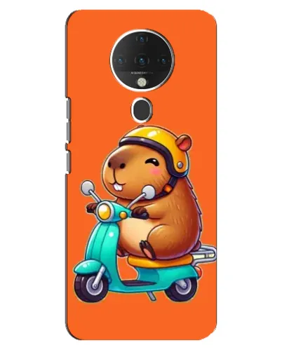 Чехол для TECNO Spark 6 с картинкой «Капибара на скутере»