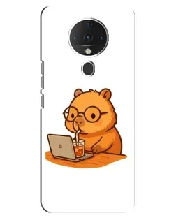 Чехол для TECNO Spark 6 с картинкой «Капибара с ноутбуком»