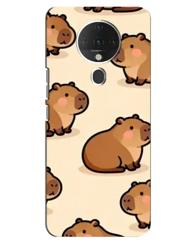 Чехол для TECNO Spark 6 с картинкой «Паттерн милых капибар»