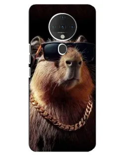 Чехол для TECNO Spark 6 с картинкой «Капибара золотая цепь»