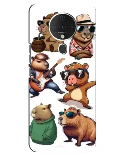 Чехол для TECNO Spark 6 с картинкой «Крутые капибары музыканты»