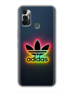 Чехол для TECNO Spark 7 (KF6n) с картинкой «Неоновый Adidas»
