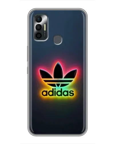 Чехол для TECNO Spark 7 (KF6n) с картинкой «Неоновый Adidas»