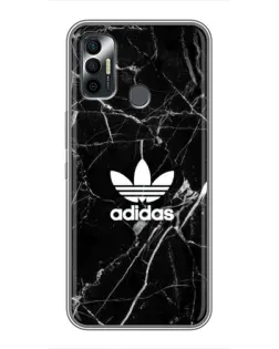 Чехол для TECNO Spark 7 (KF6n) с картинкой «Белый мрамор Adidas»