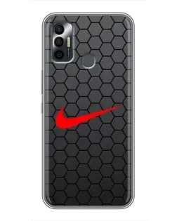 Чохол для TECNO Spark 7 (KF6n) з картинкою «Nike — карбонова сітка»