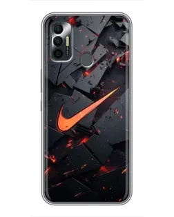 Чохол для TECNO Spark 7 (KF6n) з картинкою «Nike — ефект розломів»